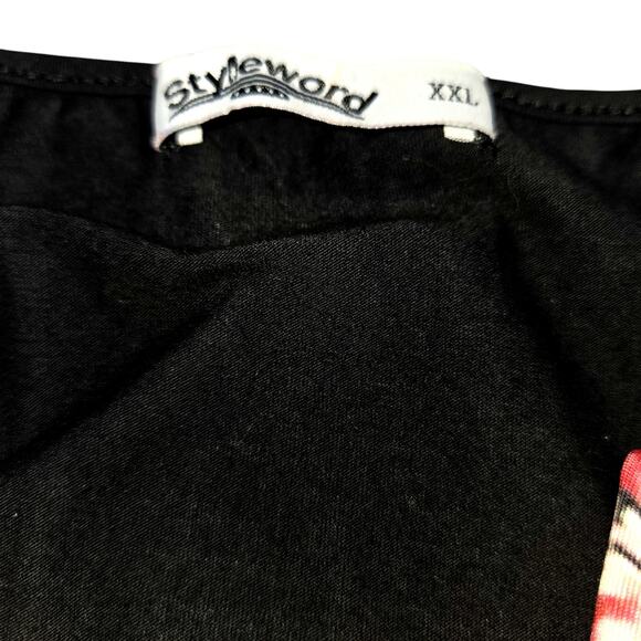 Styleword 2X Black Open Shoulders Women's Long Sleeve Dress Plus 18W 20W XXL 2XL - Picture 3 of 6